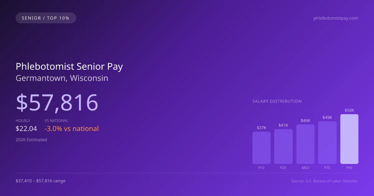 Phlebotomist Senior Salary in Germantown, WI — 2026 est., based on 2025 BLS